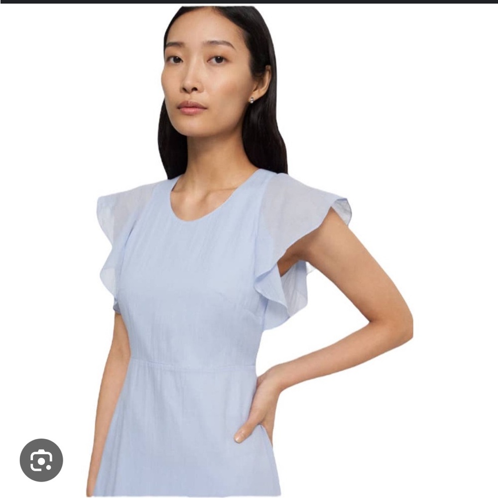 Theory Summer Midi Ruffle Dress Baby Blue